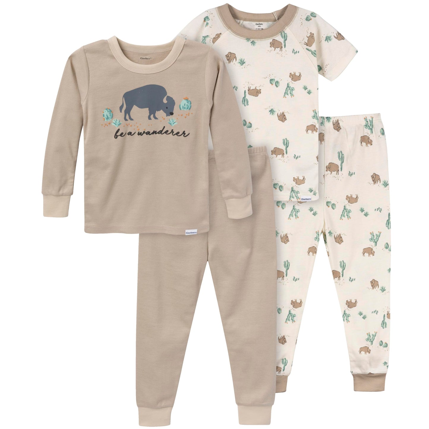 Gerber Baby Boys' Toddler Snug Fit 4-Piece Pajama Set