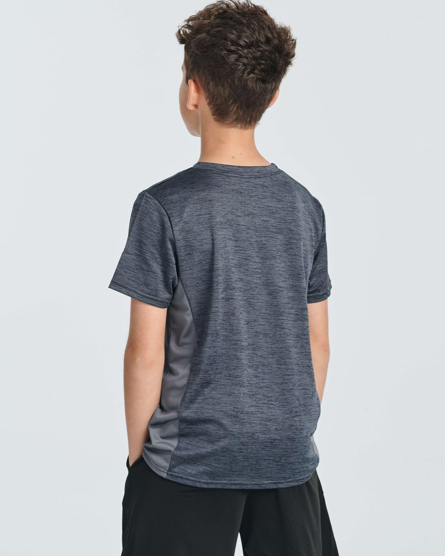 Real Essentials 5 Pack: Youth Dry-Fit Wicking Active Athletic Performance Short Sleeve T-Shirt Boys & Girls Shirts