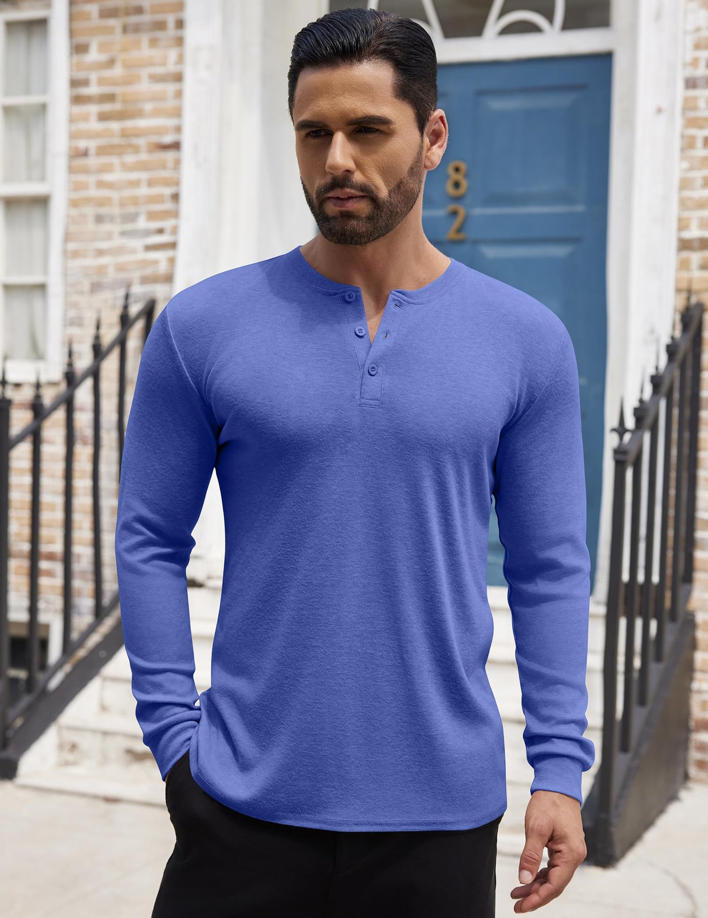 COOFANDY Men's Henley Shirts Long Sleeve Button T-Shirt Lightweight Fashion Casual Pullover Shirt