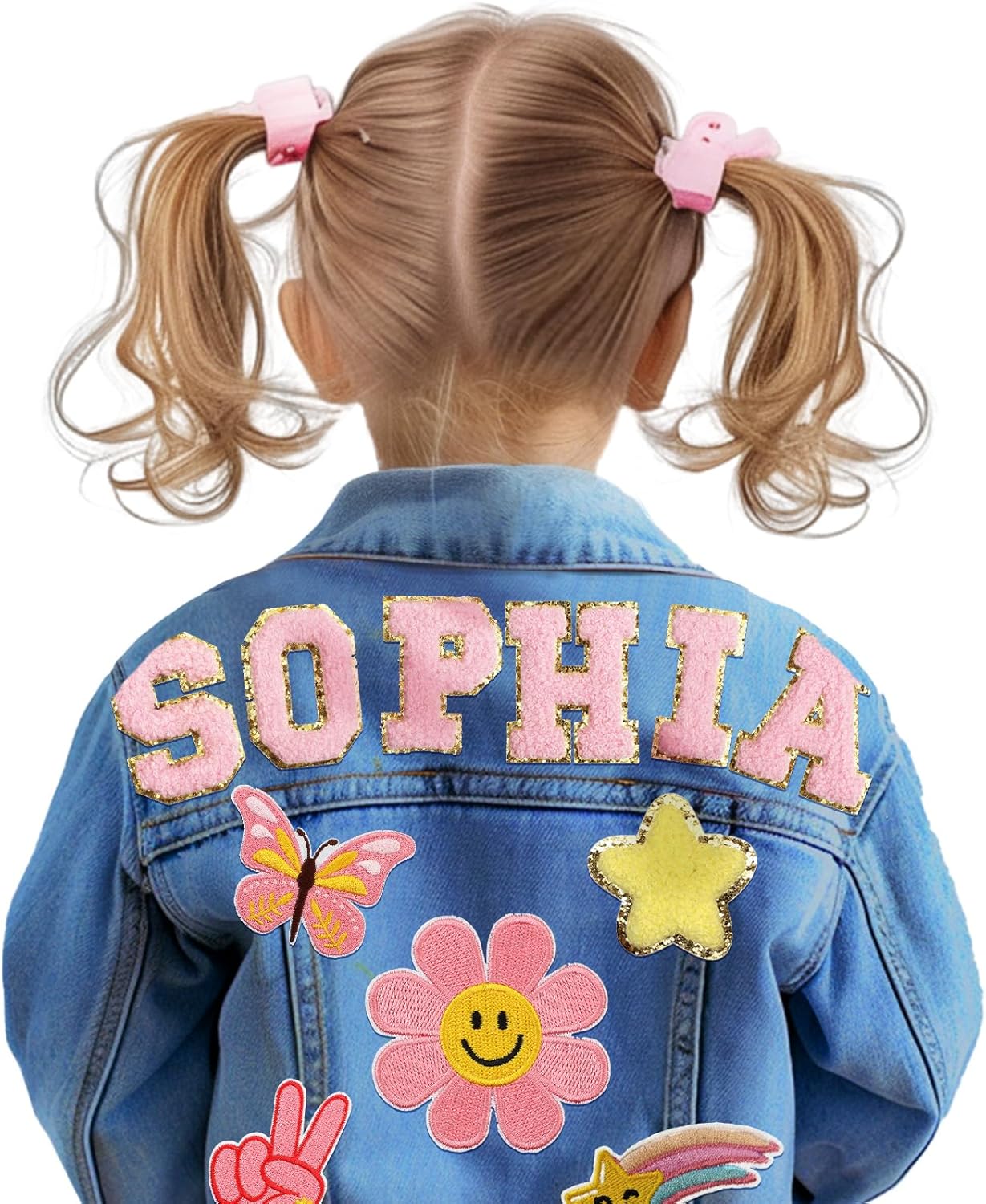 Personalized Kids Denim Jacket with Names, Custom Long Sleeve Denim Jacket for Girls Toddlers, Spring & Fall Jackets, Custom Girls Jean Jackets Clothes, 1-8 Year Old Girl Boy Birthday Easter Gifts