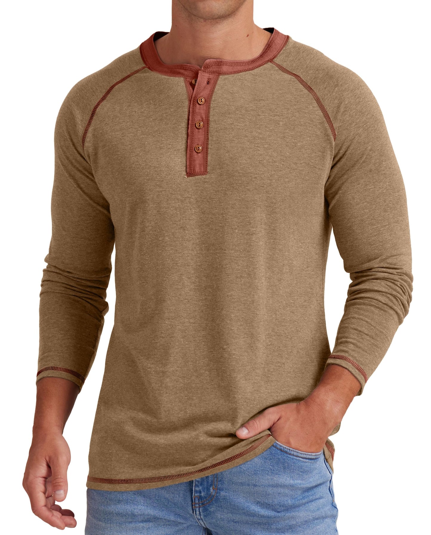 Sailwind Mens Henley Long/Short Sleeve T-Shirt Cotton Casual Shirt