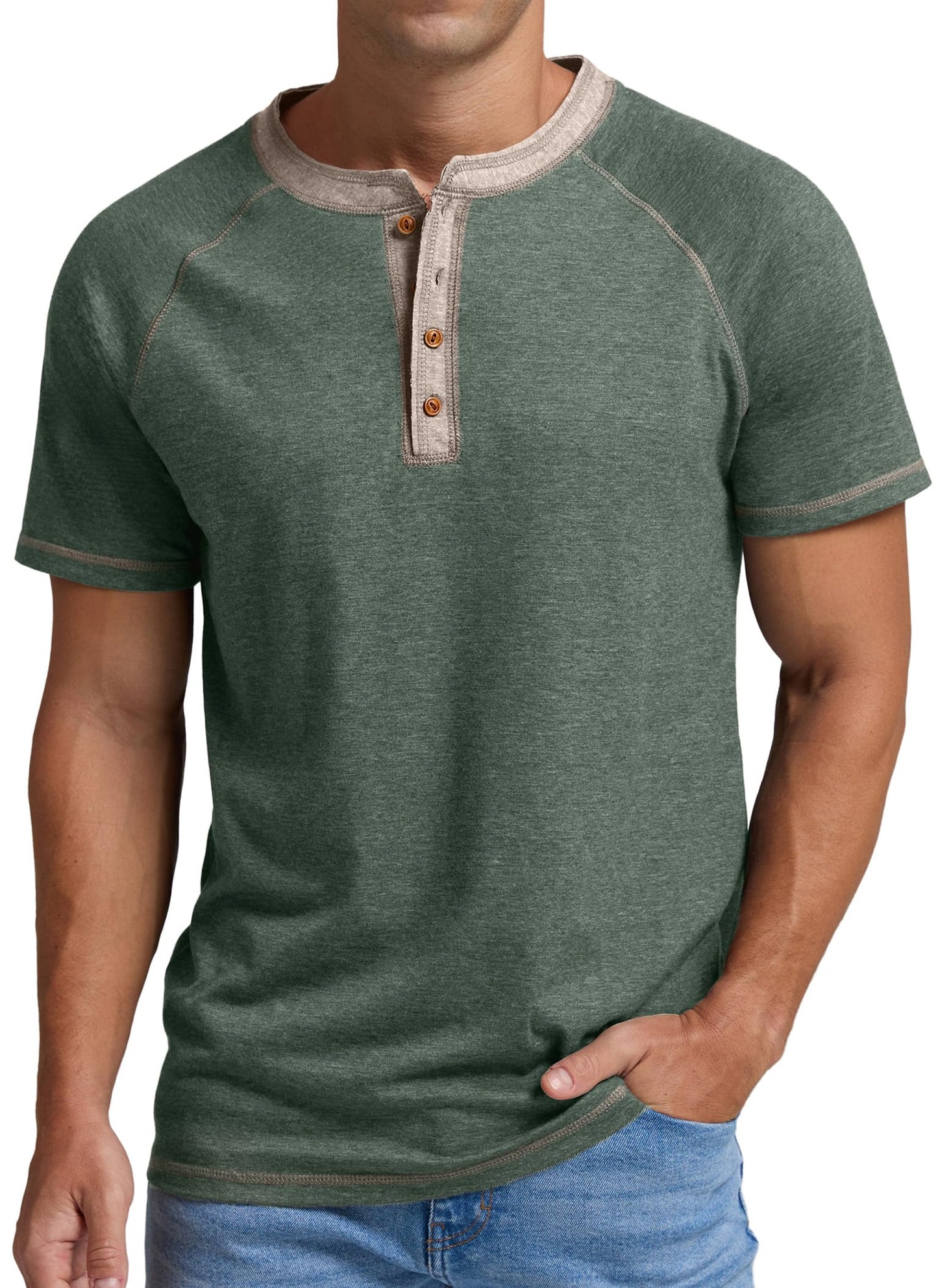 Sailwind Mens Henley Long/Short Sleeve T-Shirt Cotton Casual Shirt