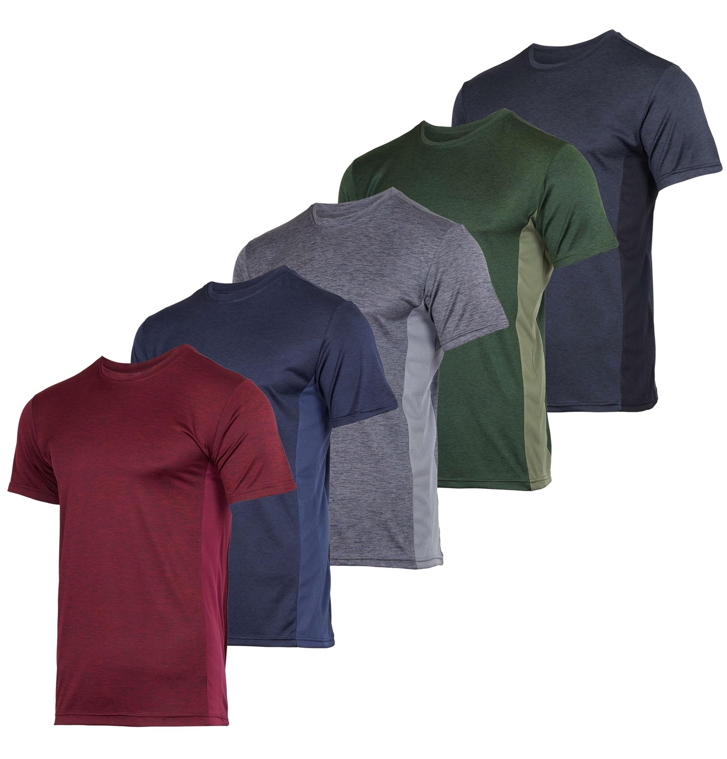 Real Essentials 5 Pack: Youth Dry-Fit Wicking Active Athletic Performance Short Sleeve T-Shirt Boys & Girls Shirts