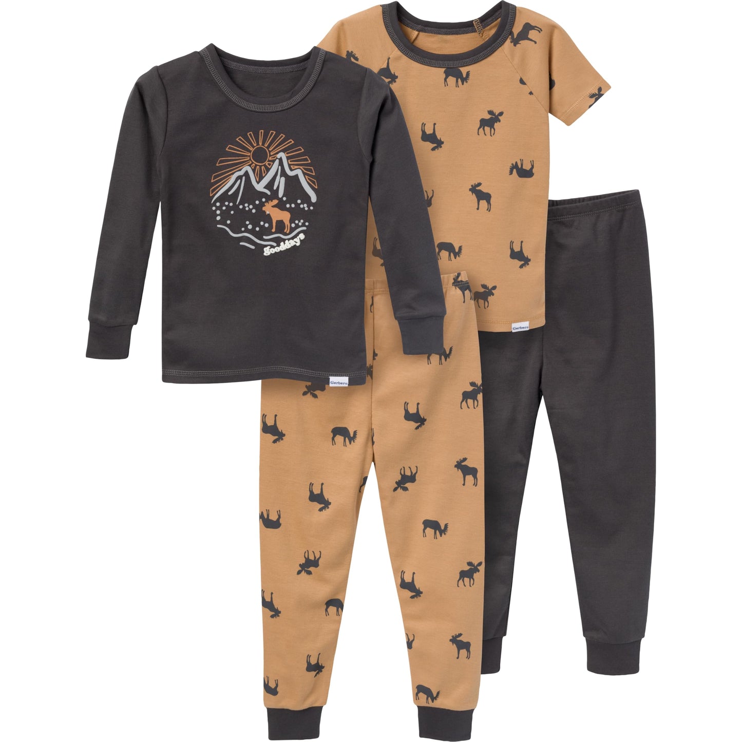 Gerber Baby Boys' Toddler Snug Fit 4-Piece Pajama Set