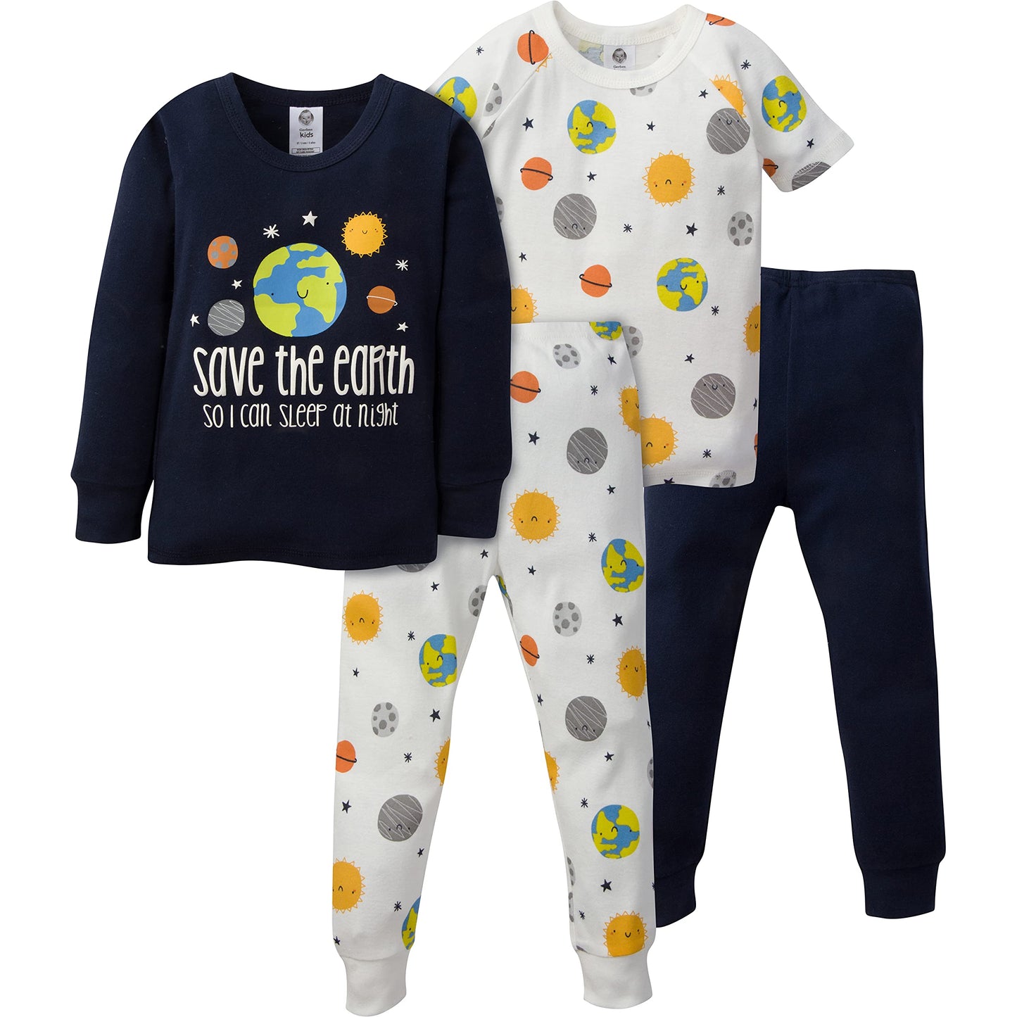 Gerber Baby Boys' Toddler Snug Fit 4-Piece Pajama Set