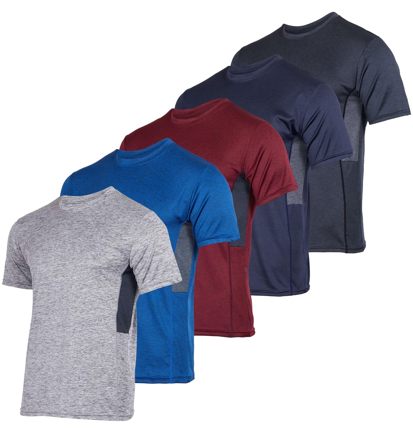 Real Essentials 5 Pack: Youth Dry-Fit Wicking Active Athletic Performance Short Sleeve T-Shirt Boys & Girls Shirts