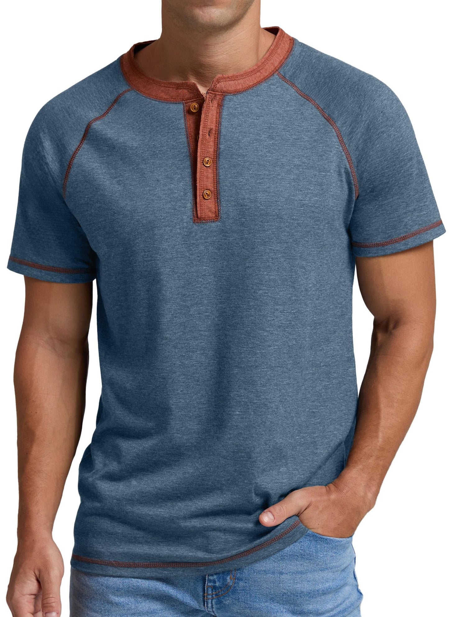 Sailwind Mens Henley Long/Short Sleeve T-Shirt Cotton Casual Shirt