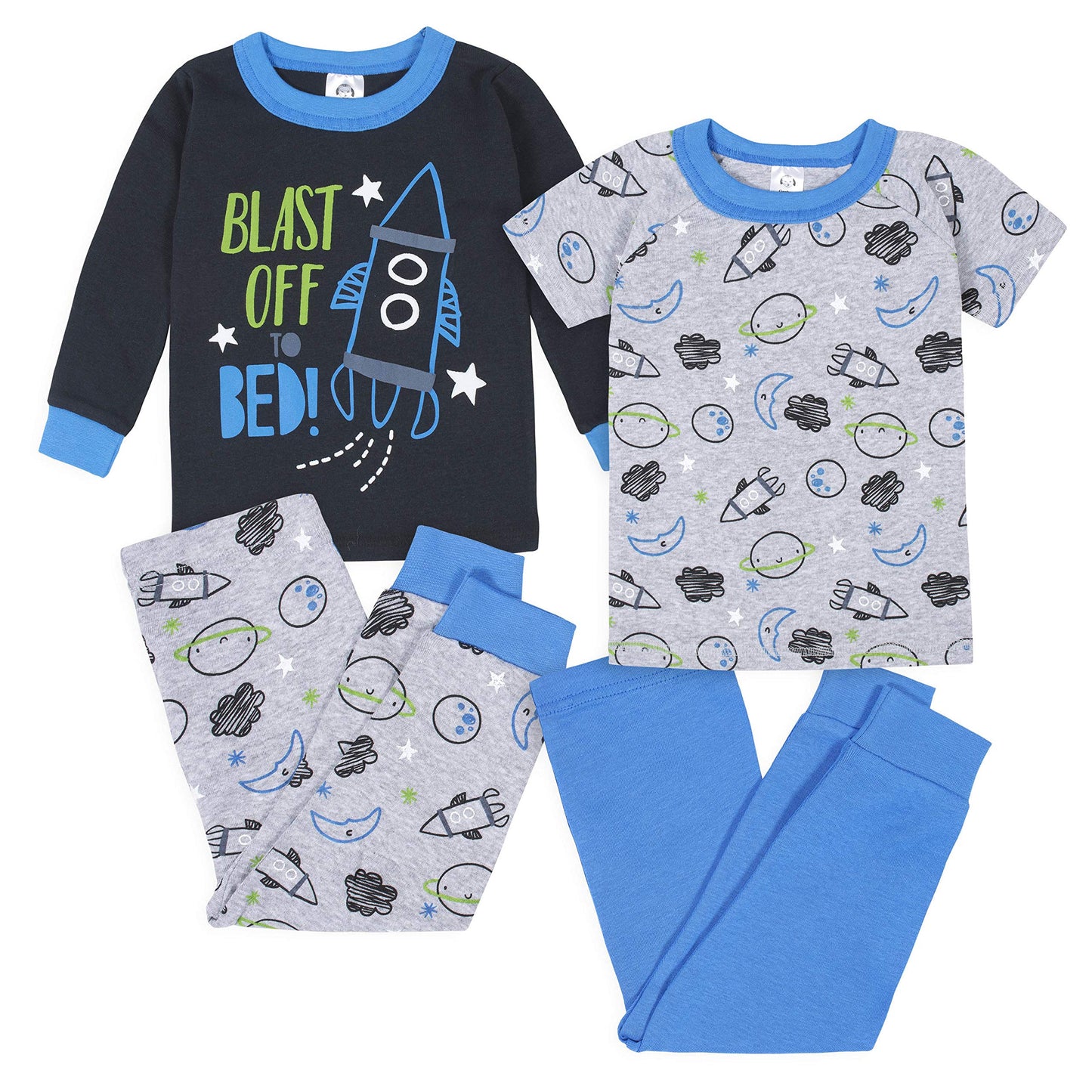 Gerber Baby Boys' Toddler Snug Fit 4-Piece Pajama Set