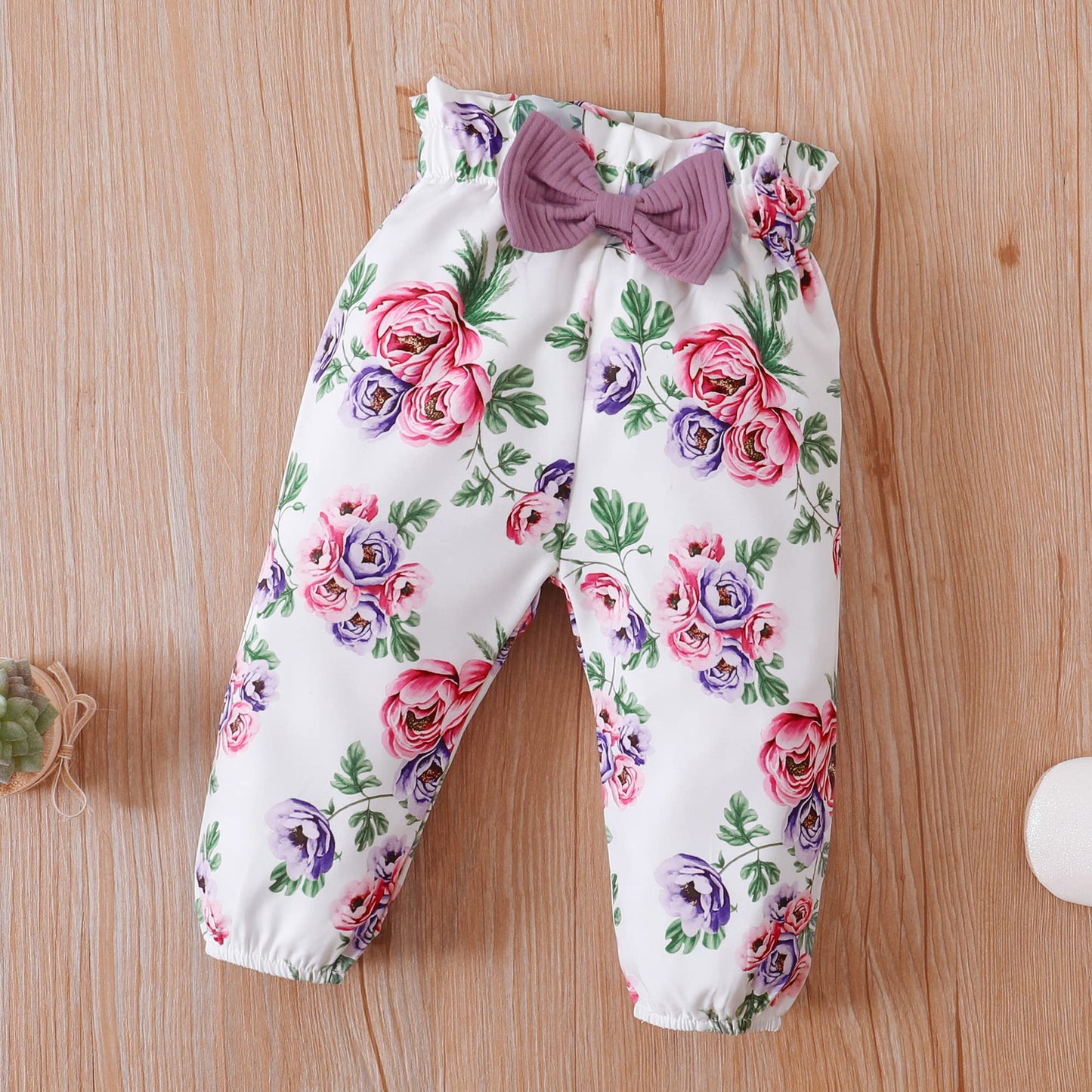 DISAUR Baby Girls Clothes Newborn Infant Baby Girls Outfit Long Sleeve Ruffle Romper Floral Pants Headband Sets 0-18 Months