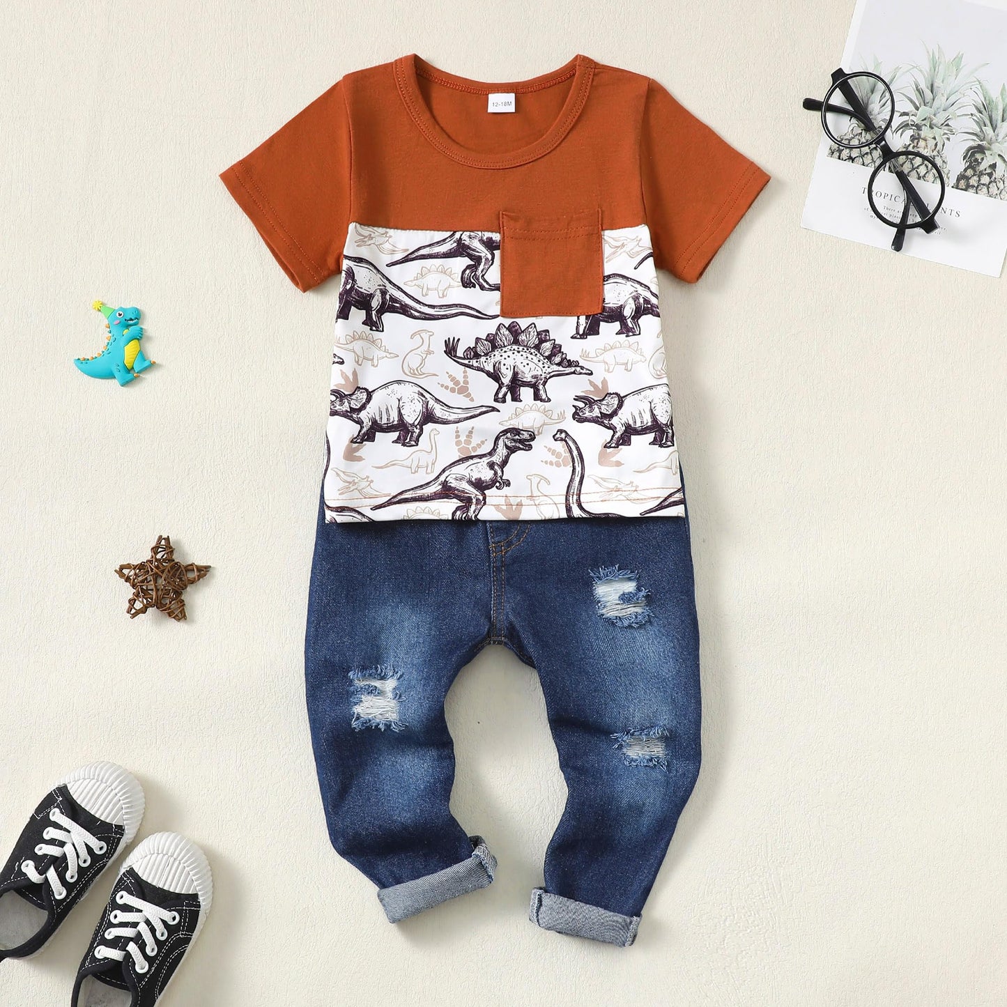 Toddler Boy Clothes Baby Boy Outfit Letter Prints Hoodies Top Ripped Jeans Cute Boys Clothing Set Fall Winter