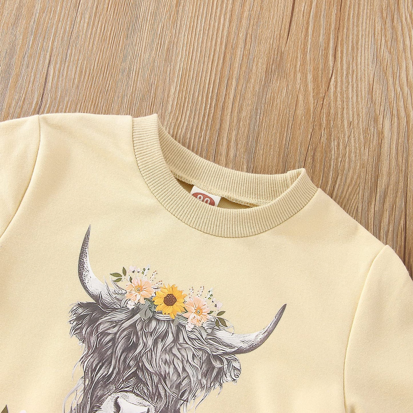 Toddler Kids Girls Clothes Sets Cow Print Long Sleeve Sweatshirt Pullover Flare Pants 2Pcs Fall Winter Outfits