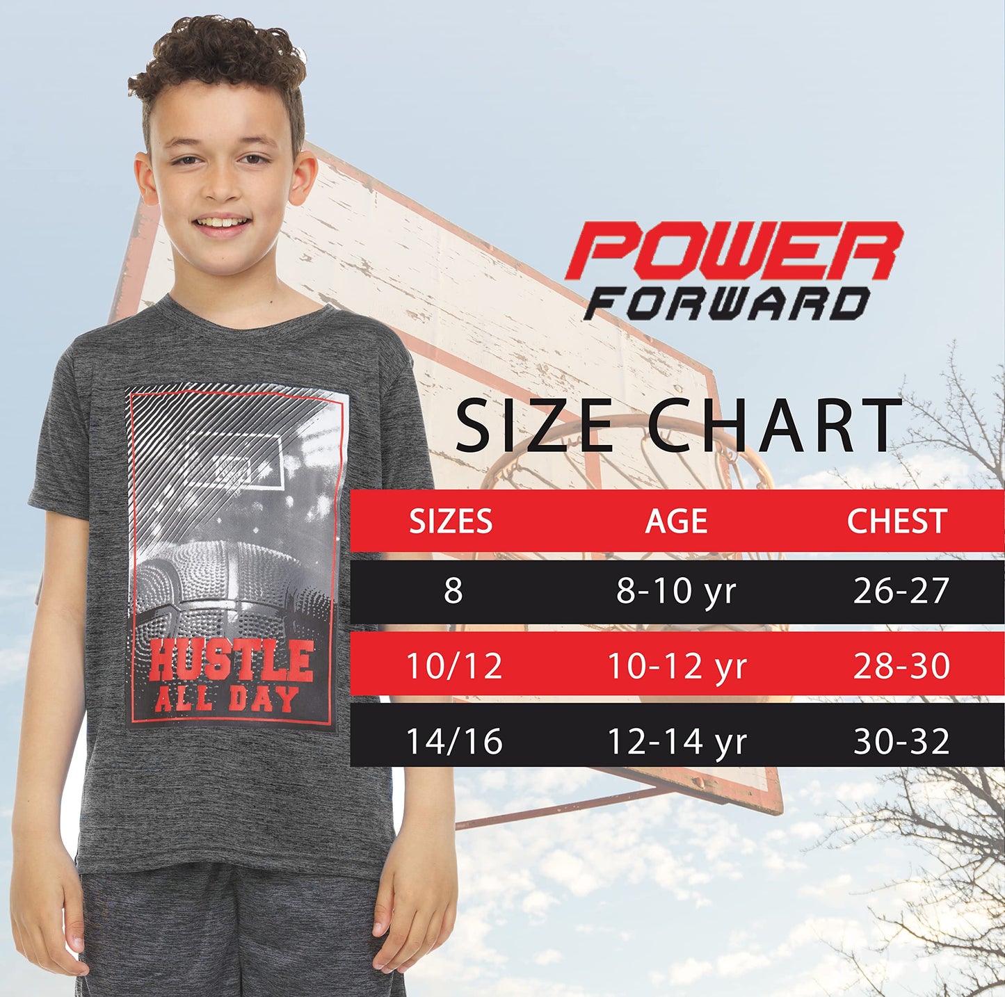 Boys T Shirts - Youth Big Kids Active Athletic Workout Sports Basketball Graphic Short Sleeve Top 4 Pack