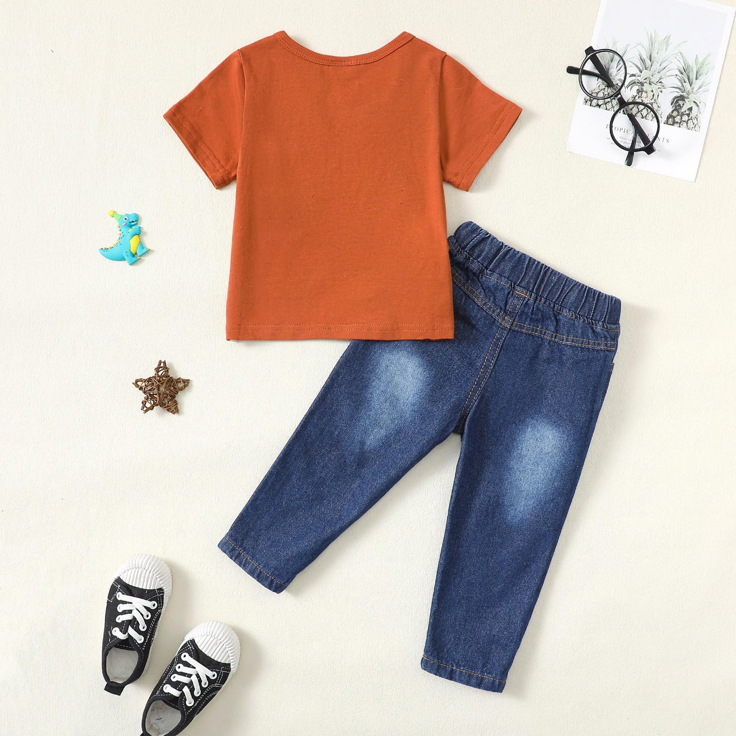 Toddler Boy Clothes Baby Boy Outfit Letter Prints Hoodies Top Ripped Jeans Cute Boys Clothing Set Fall Winter